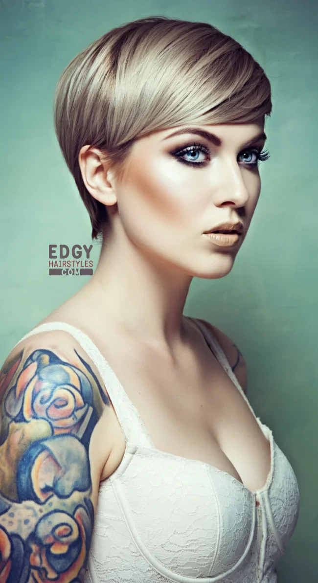 6. Sleek and Straight Pixie | 10 Long Pixie Hairstyles For Round Faces