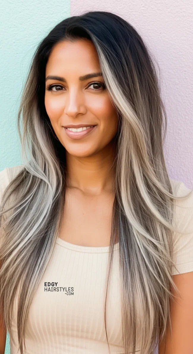 9. Ash Blonde Balayage on Long Hair | Hot Looks With Ash Blonde Hair And Styling Tips