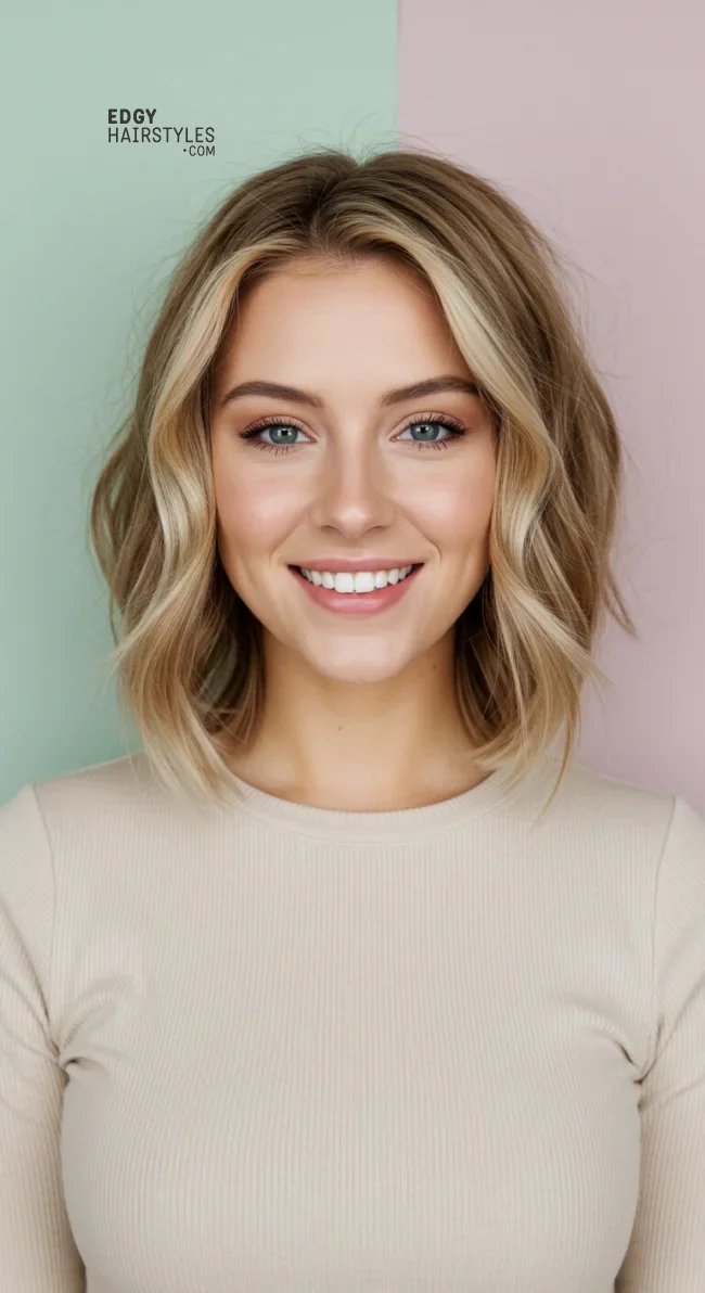 7. Wavy Bob with a Deep Side Part | 10 Inspiring Bob Haircuts For Women With Square Faces