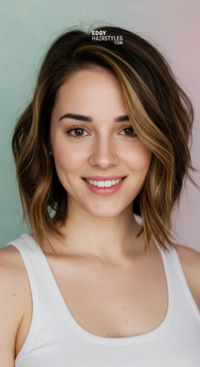 5. Layered Bob with Highlights | 10 Inspiring Bob Haircuts For Women With Square Faces
