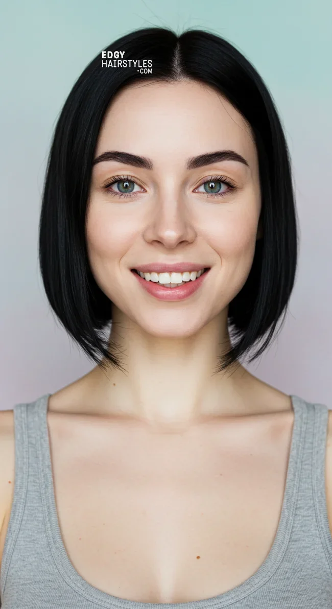 10. Sleek Bob with Middle Part | 10 Inspiring Bob Haircuts For Women With Square Faces