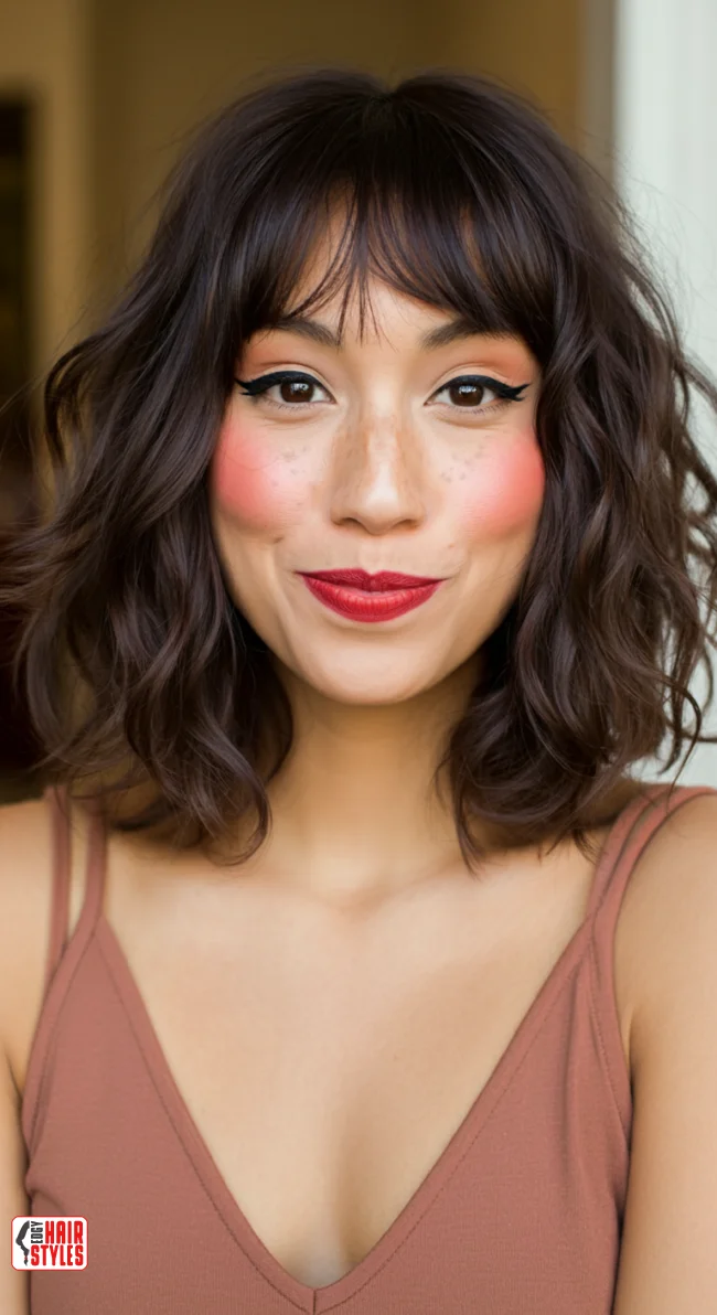 3. Shaggy Lob with Bangs | 10 Chic Short Hairstyles For Thick Wavy Hair