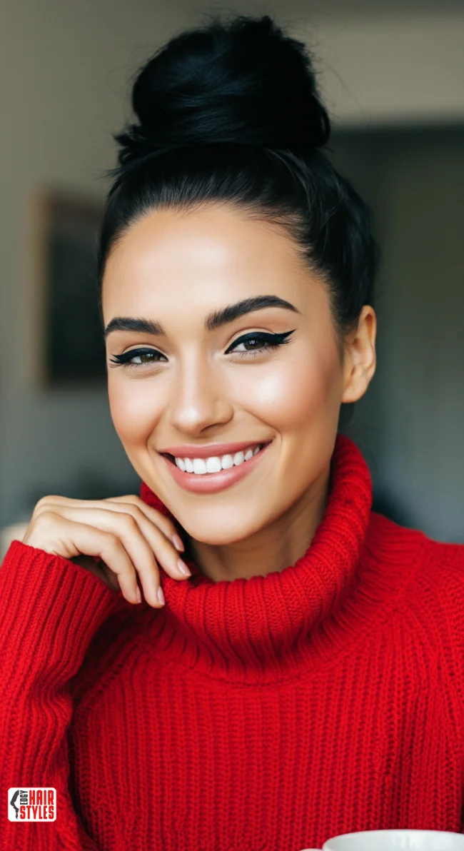 10. Voluminous Top Knot | Winter Hairstyles: Embrace The Season With Chic And Cozy Looks