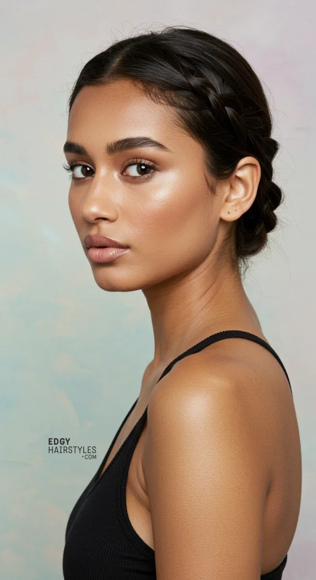 7. Low Halo Braid | 10 Halo Braid Ideas For An Ethereal Protective Hairstyle