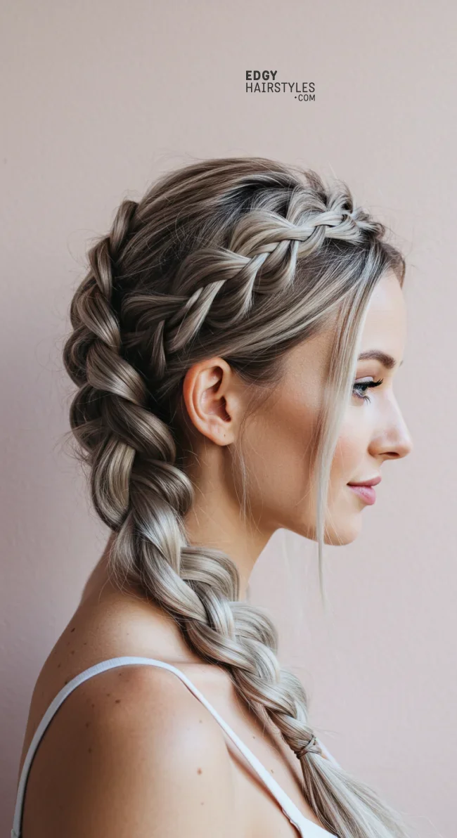 10. Side-Swept Halo Braid | 10 Halo Braid Ideas For An Ethereal Protective Hairstyle