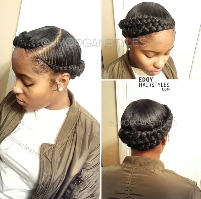 3. Double Halo Braid | 10 Halo Braid Ideas For An Ethereal Protective Hairstyle
