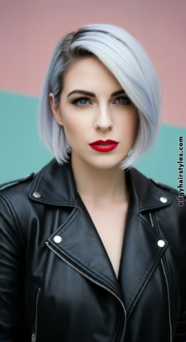 3. Icy Platinum Highlights on a Sleek Bob | Chunky Highlights: Elevate Your Style With Trendy Colors