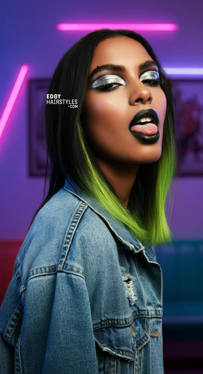 6. Colored Streaks | 8 Classic Grunge Hairstyles That Are Most Popular