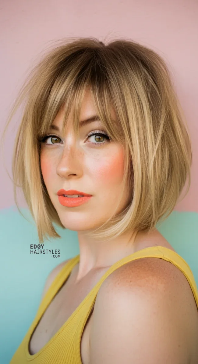4. Layered Bob with Curtain Bangs | 10 Unique Spring Hairstyles – Best Spring Trends