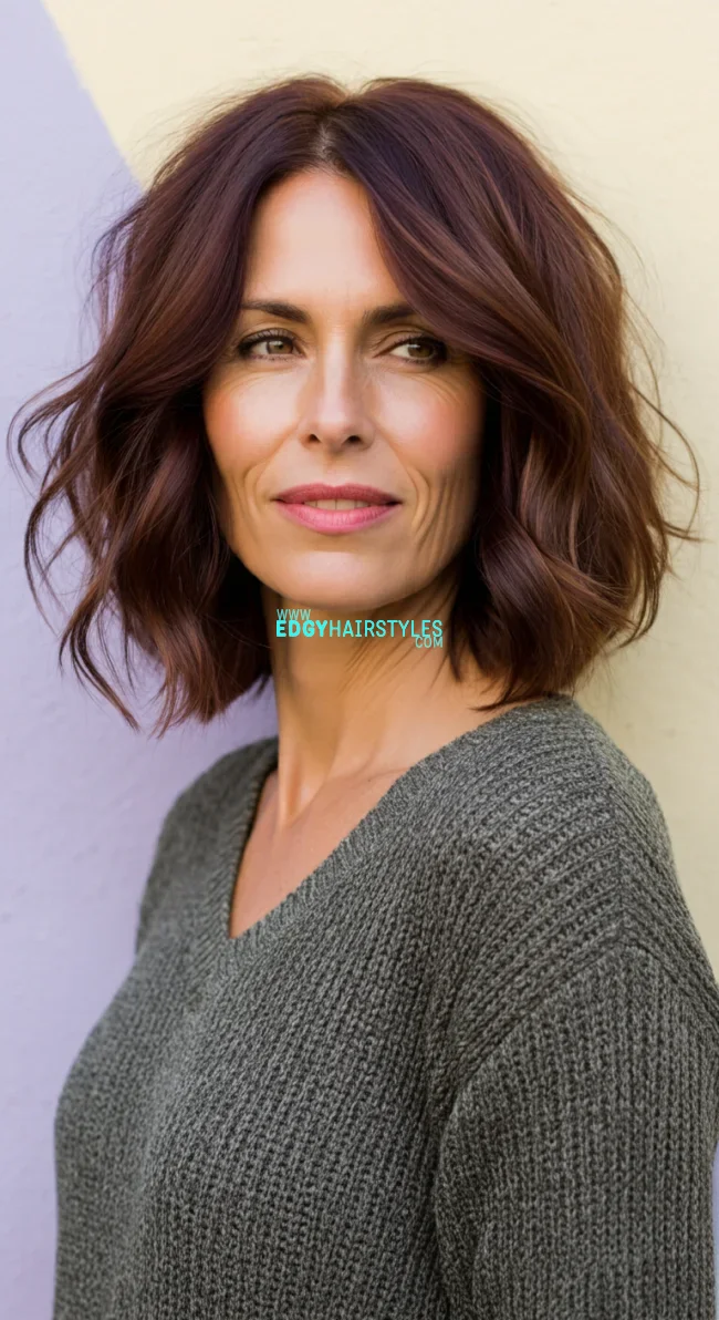 3. Wavy Lob (Long Bob) | 10 Best Haircuts For Women Over 60