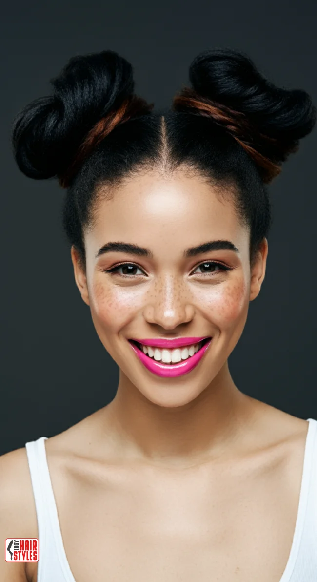 1. Classic High Space Buns | Quick And Easy Space Buns Hairstyle Tutorial With Examples