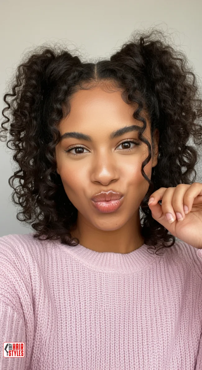 4. Half-Up Space Buns | Quick And Easy Space Buns Hairstyle Tutorial With Examples