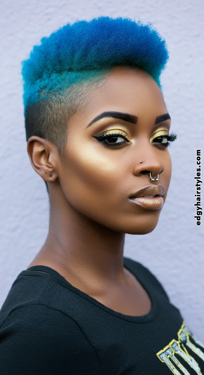 9. Colored Fade | Short Natural Fade Haircuts For Black Women