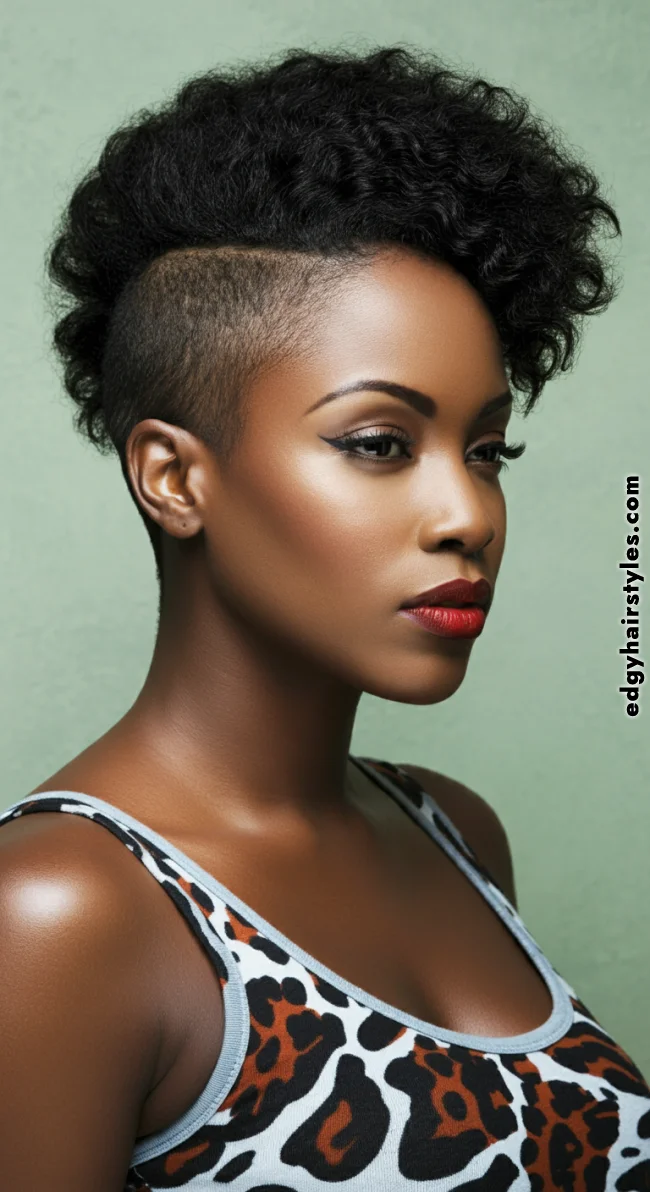 6. Textured Mohawk Fade | Short Natural Fade Haircuts For Black Women