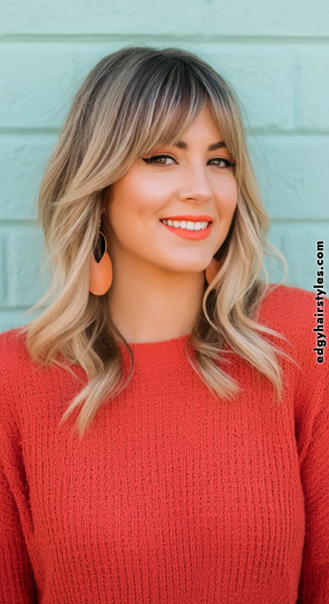 6. Golden Blonde Curtain Bangs with Layers | Winter Blonde Hairstyles: 10 Chic Ways To Flaunt This Hair Color