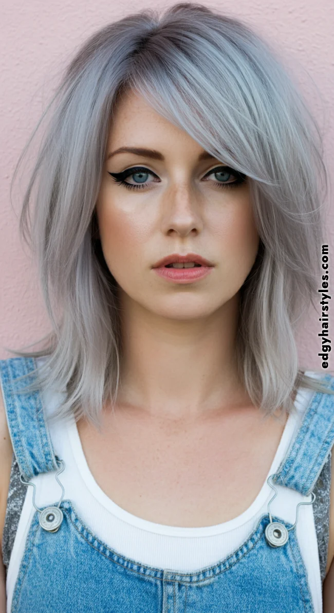 4. Silver Blonde Layered Shag | Winter Blonde Hairstyles: 10 Chic Ways To Flaunt This Hair Color