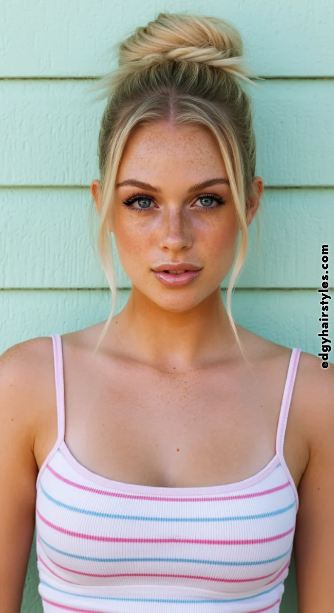 8. Creamy Blonde Half-Up Bun | Winter Blonde Hairstyles: 10 Chic Ways To Flaunt This Hair Color