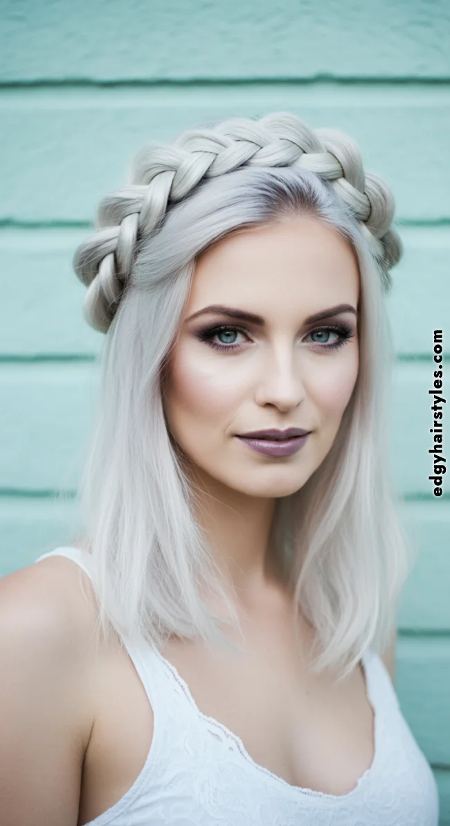 10. Frosty Blonde Braided Crown | Winter Blonde Hairstyles: 10 Chic Ways To Flaunt This Hair Color
