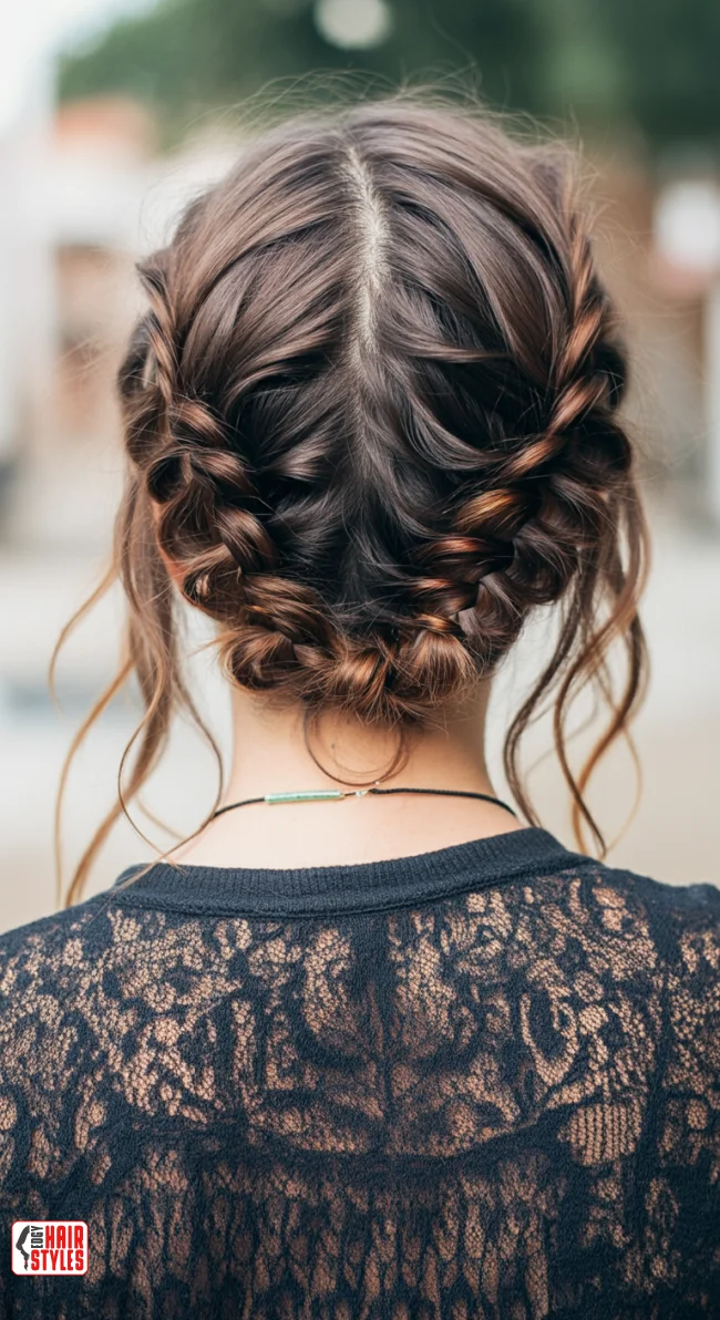 7. Double Braided Bun | Explore Cute Bun Hairstyle Ideas For A Stylish Look!