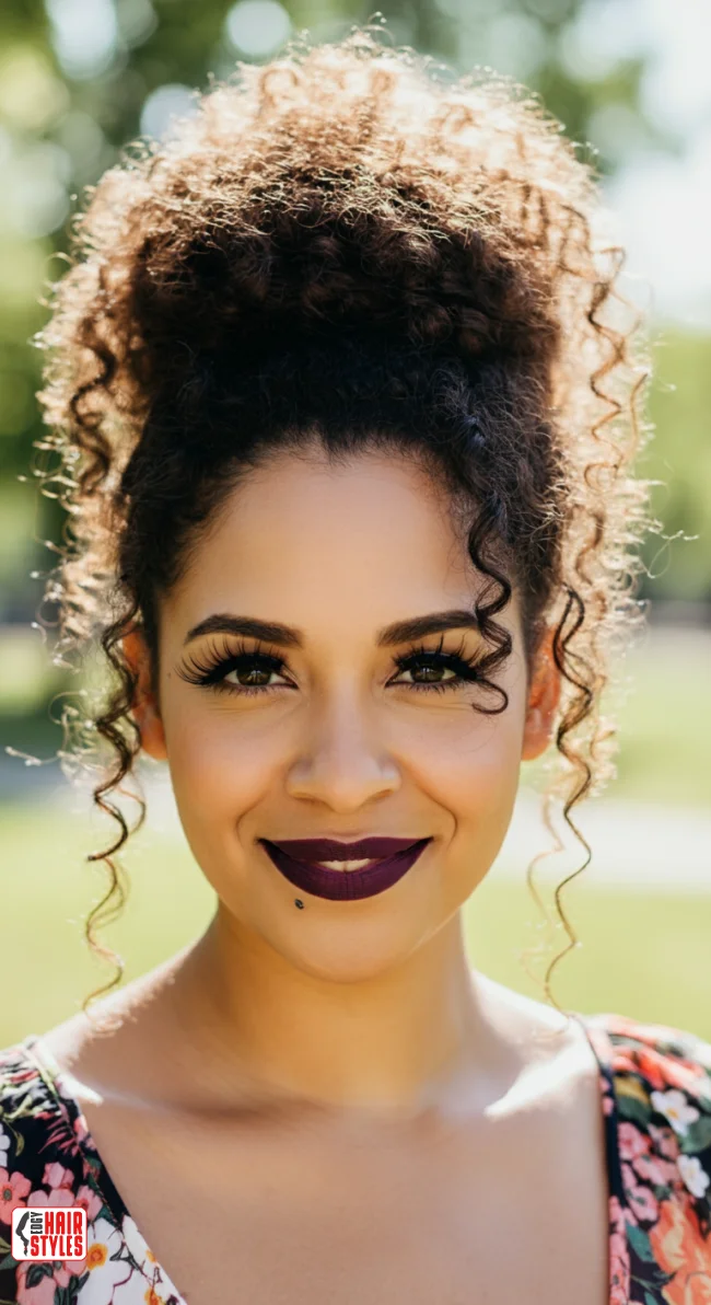 8. Curly Bun with Tendrils | Explore Cute Bun Hairstyle Ideas For A Stylish Look!