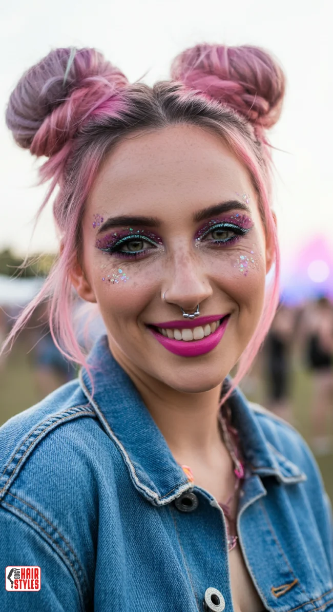 4. Space Buns | Explore Cute Bun Hairstyle Ideas For A Stylish Look!