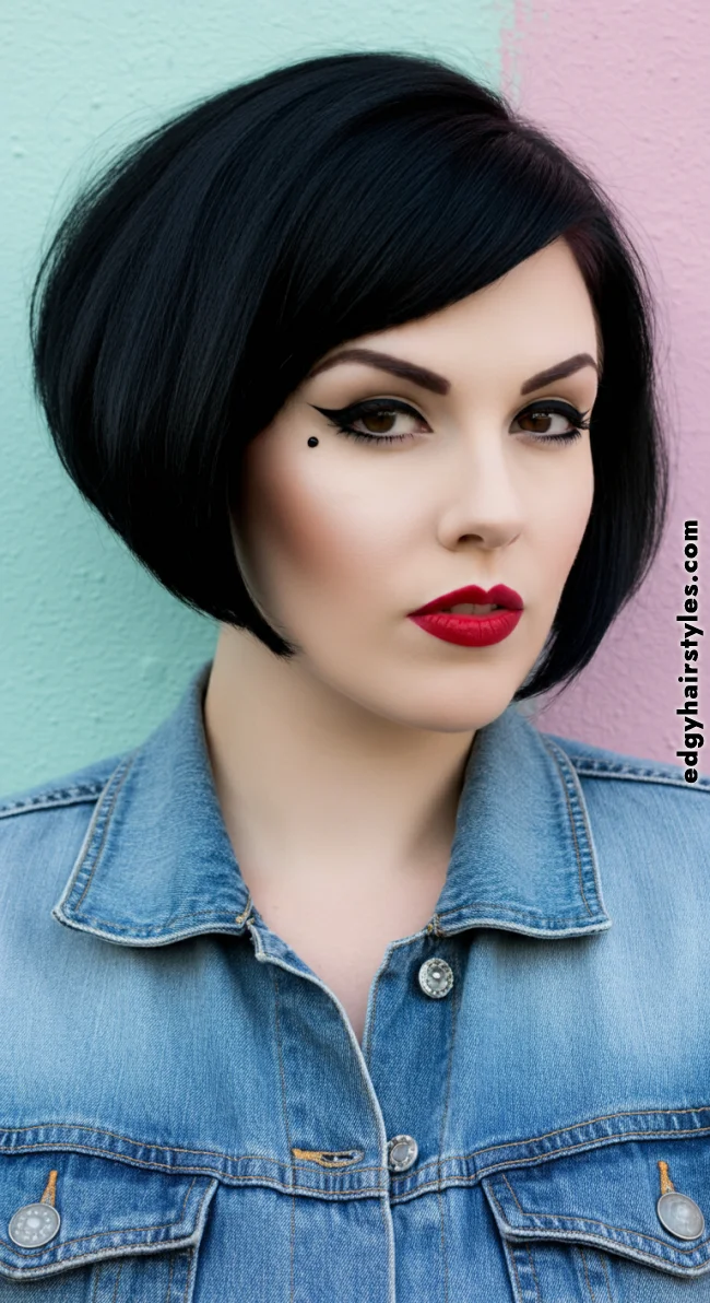 4. Asymmetrical Bob | Best Medium-Length Haircuts For Chubby Faces: Style Guide