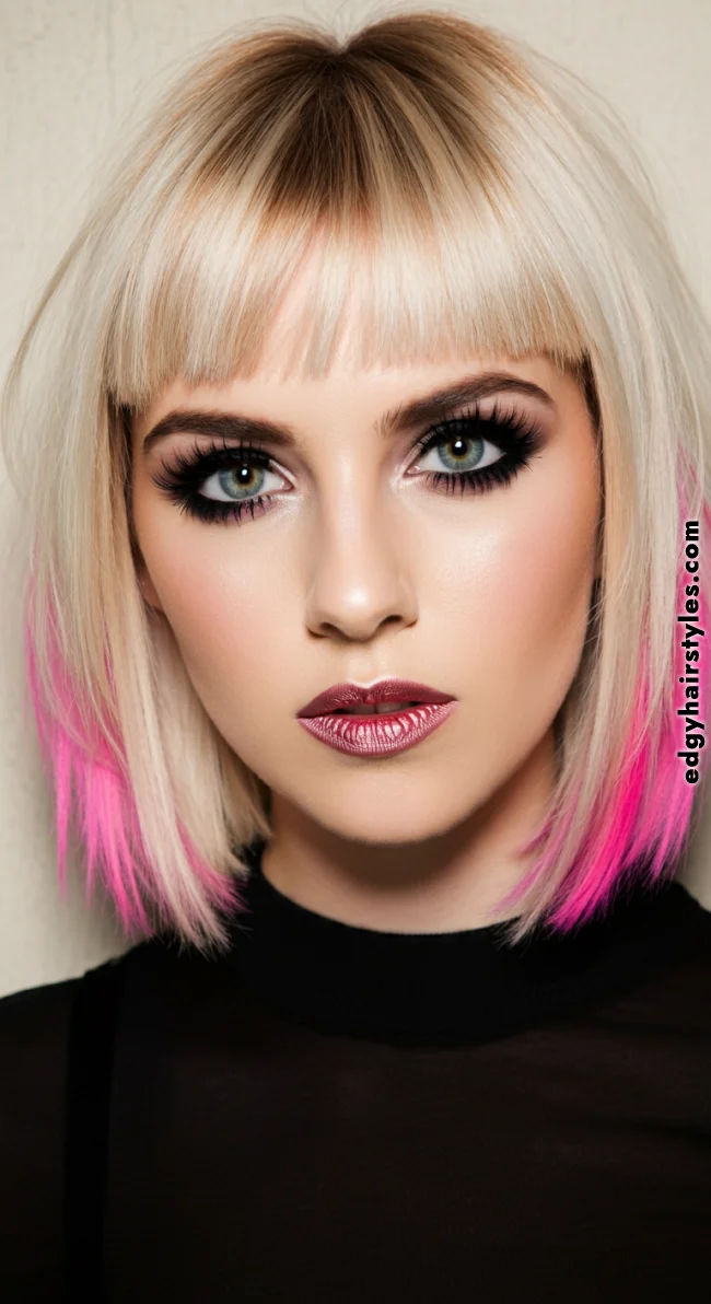 5. Blunt Bob with Chunky Highlights | Spiky Bun: 90S-2000S Retro Chic, The Trendy Buzz In Hairstyles!