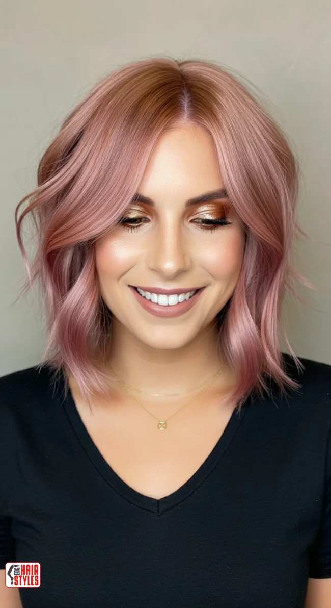 5. Rose Gold Lob | Winter’s Hottest Hair Color: Top Red Shades To Embrace This Winter