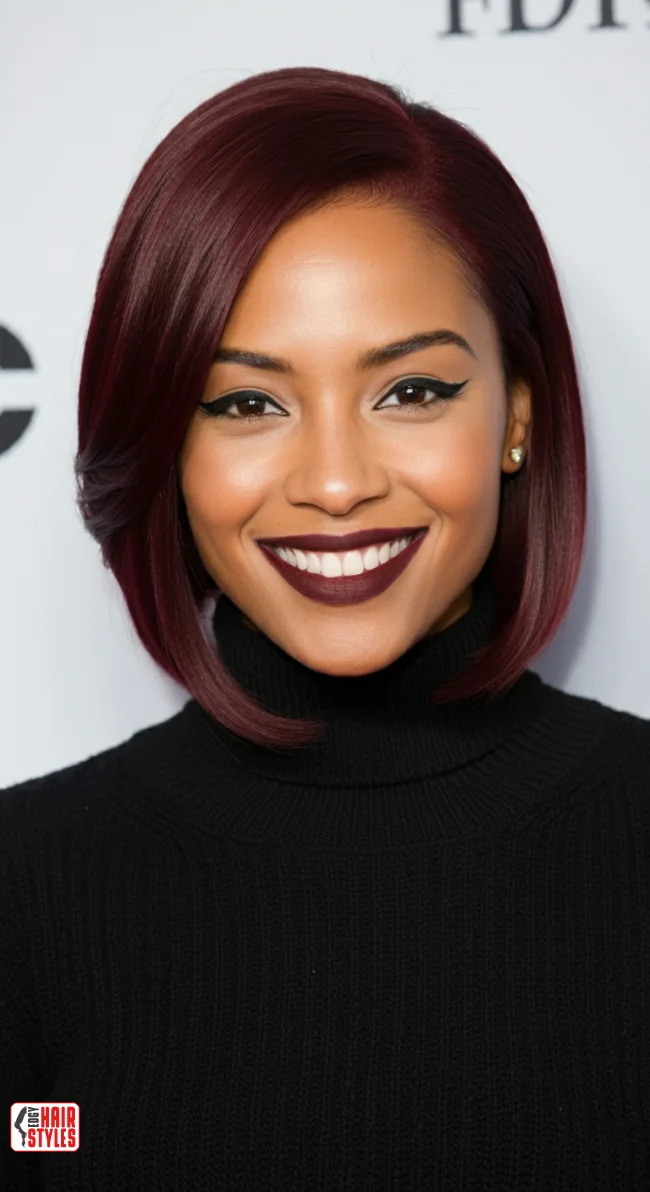 2. Deep Burgundy Bob | Winter’s Hottest Hair Color: Top Red Shades To Embrace This Winter