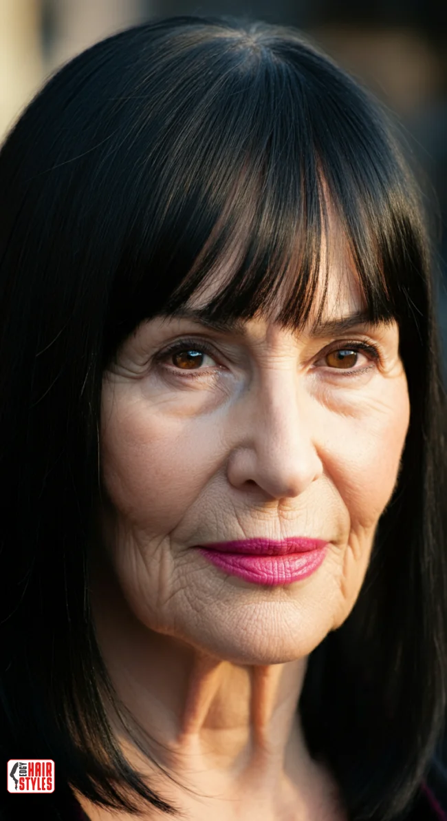 1. Classic Straight Bangs | Should A 60 Year Old Woman Wear Bangs?