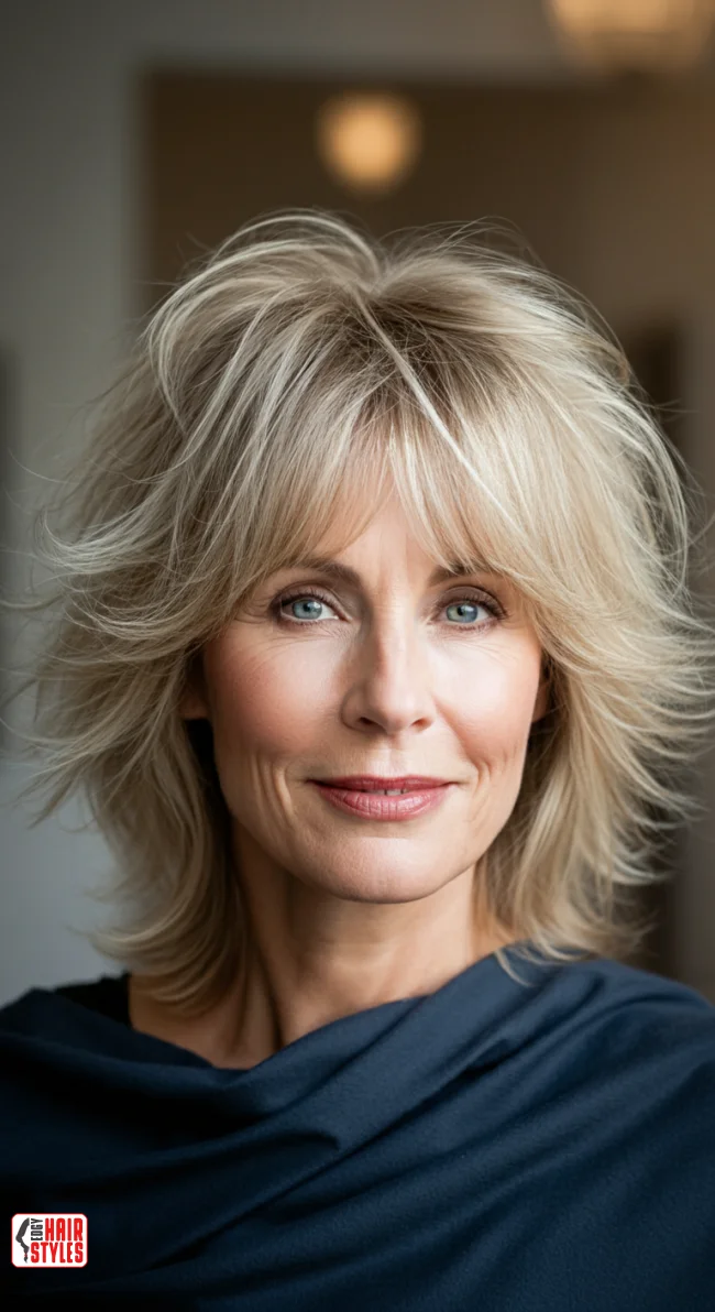 3. Feathered Bangs with a Shag Cut | 10 Chic Hairstyles With Bangs For Over 50