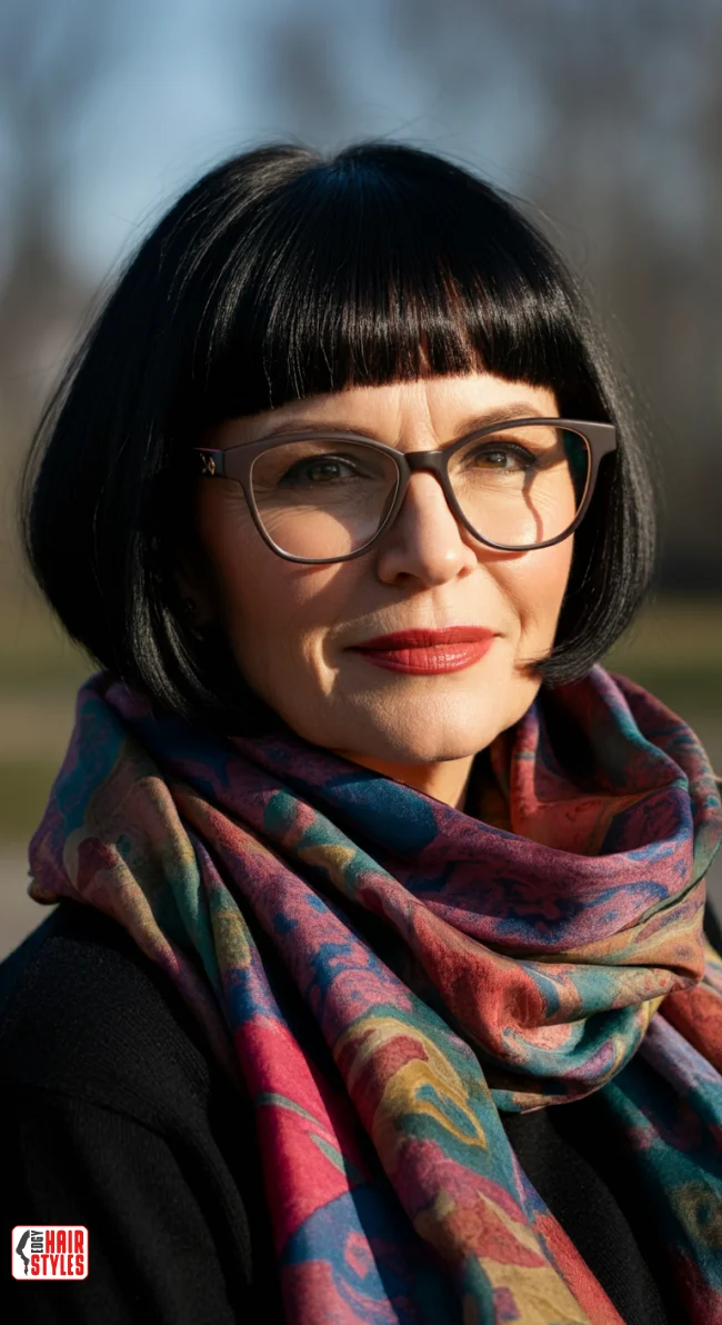 2. Blunt Bangs with a Sleek Bob | 10 Chic Hairstyles With Bangs For Over 50