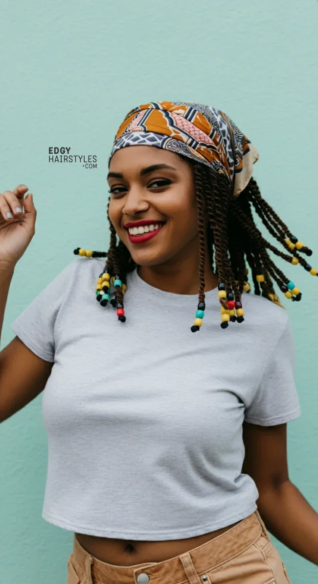 8. Twists with Beads | 10 Creative Twist Hairstyles For A Bold And Beautiful Look