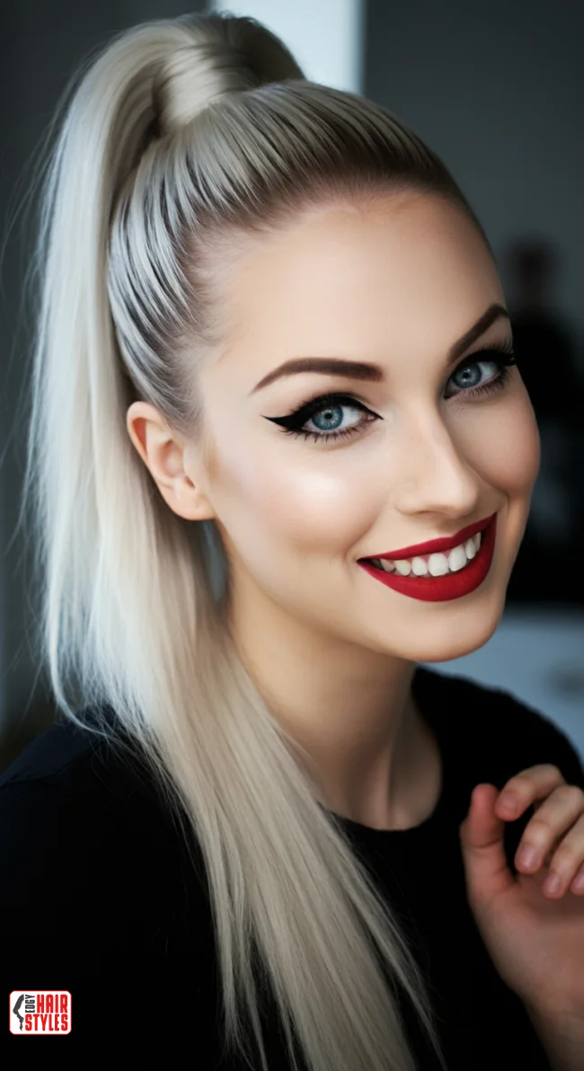 7. Sleek Icy Blonde Ponytail | Stunning Blonde Hairstyles To Elevate Your Look