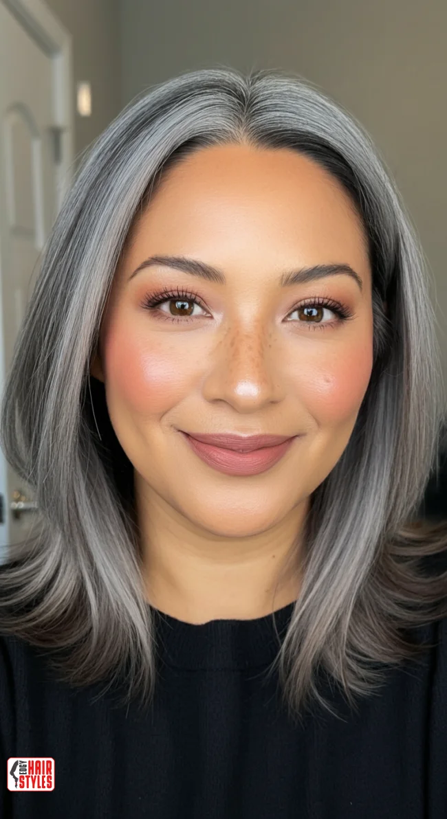 1. Subtle Ash Gray Reverse Balayage | Reverse Balayage For Gray Hair: Embracing Natural Beauty