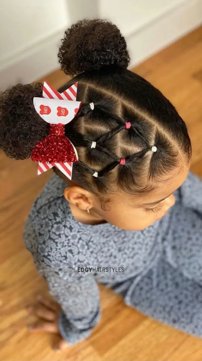 5. Zigzag Parting with Rubber Bands | 10 Quick And Cute Rubber Band Hairstyles For Every Occasion