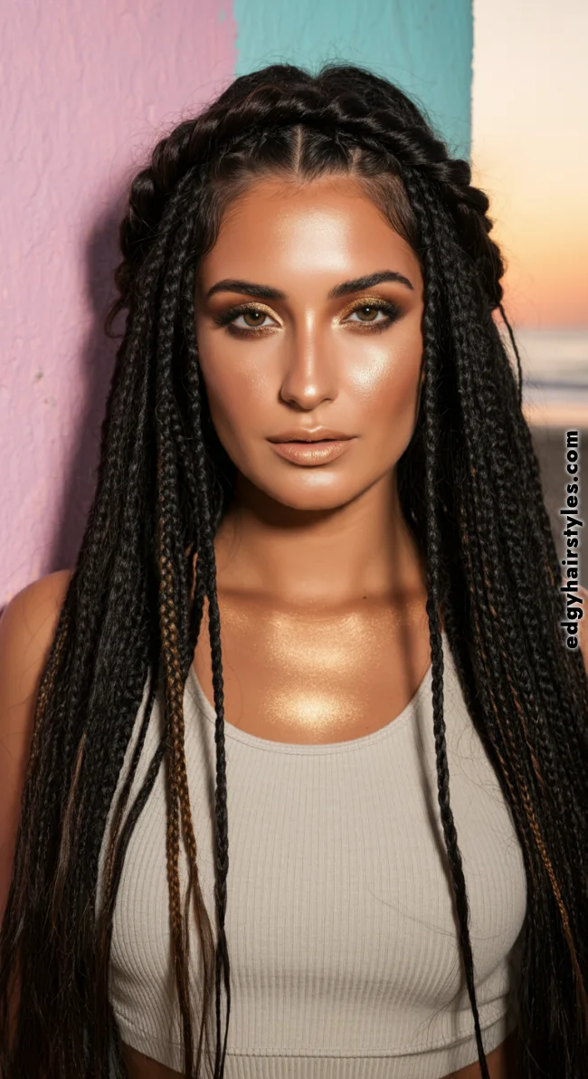 2. Braided Crown with Loose Waves | Baby Braids Will Be Everywhere In 2025