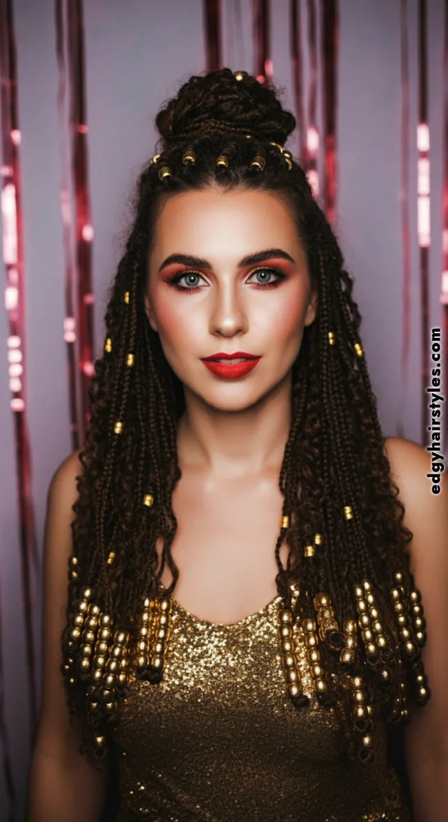3. Half-Up Baby Braids with Beads | Baby Braids Will Be Everywhere In 2025