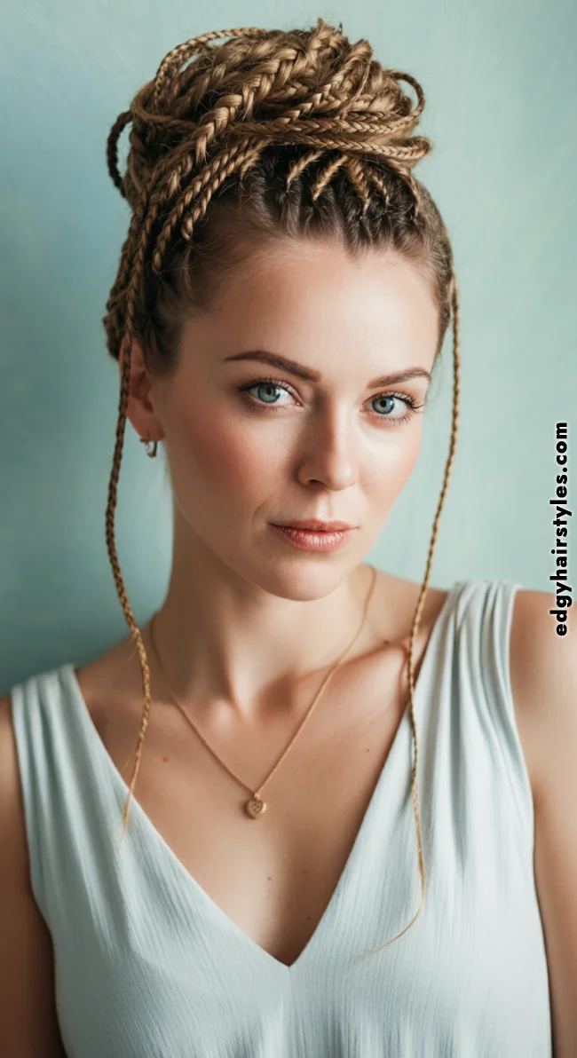 8. Baby Braids with High Bun | Baby Braids Will Be Everywhere In 2025
