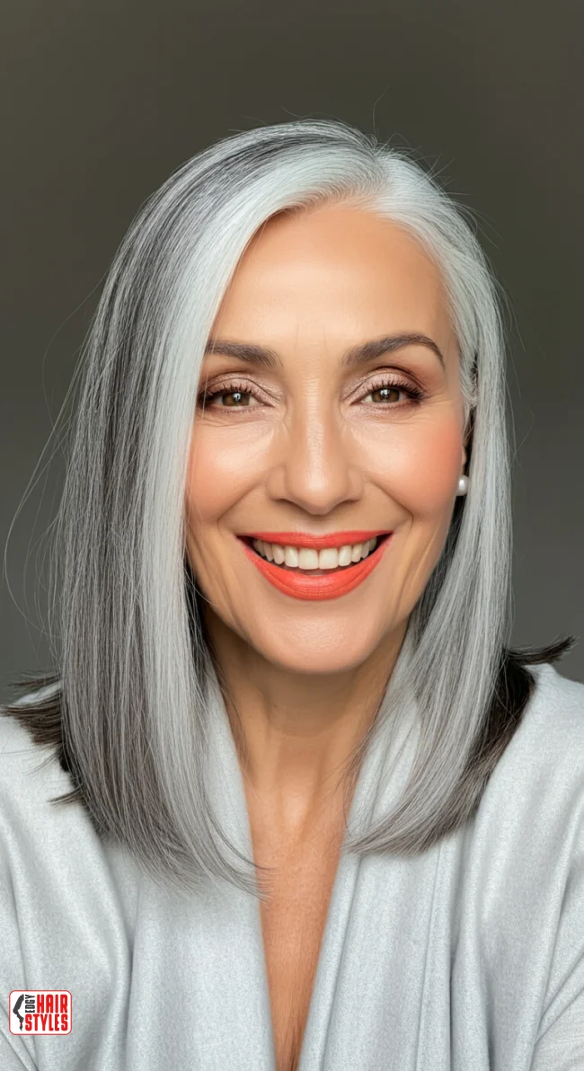 6. Side-Parted Straight Hair | Trendy And Age-Defying Hairstyles For Older Women