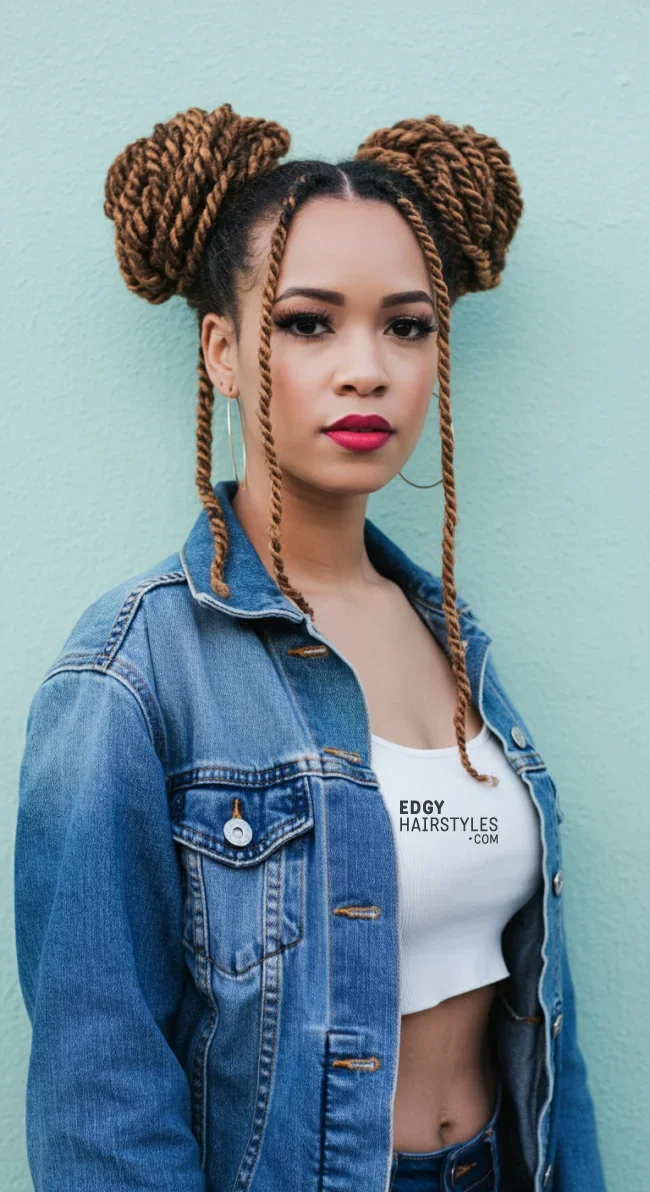 6. Space Bun-Inspired Bantu Knots | 7 Terrific Photos Of Bantu Knots Hairstyle For Your Inspiration