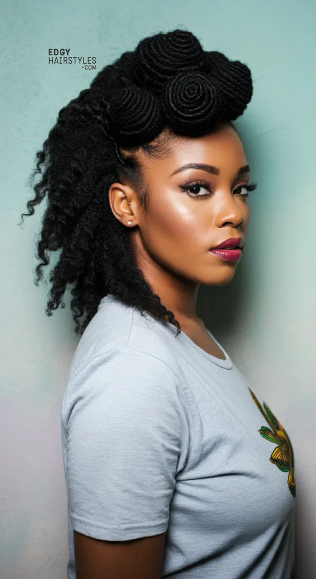 2. Half-Up, Half-Down Bantu Knots | 7 Terrific Photos Of Bantu Knots Hairstyle For Your Inspiration