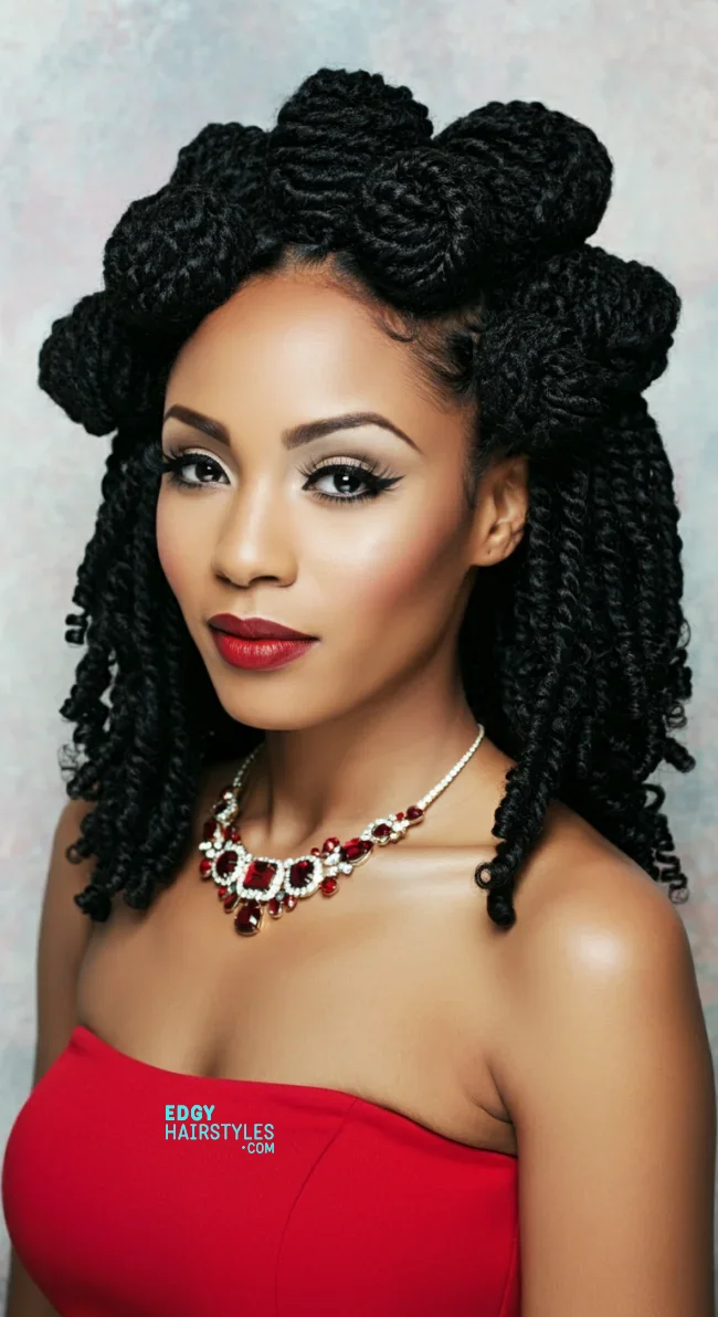 5. Bantu Knots with Extensions | 7 Terrific Photos Of Bantu Knots Hairstyle For Your Inspiration