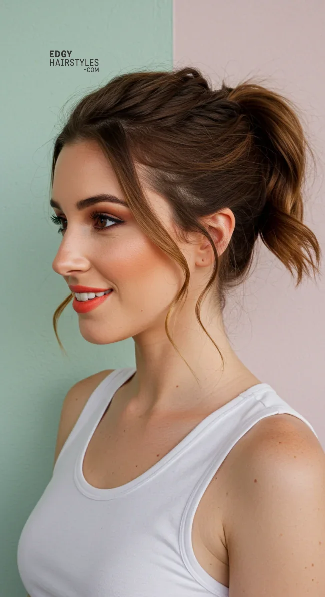 8. Twisted Ponytail | 10 Chic Short Hair Ponytail Ideas