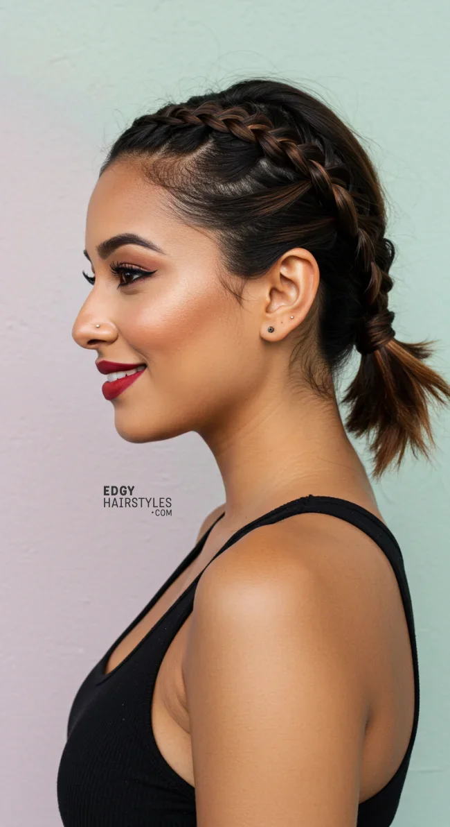 3. Braided Ponytail | 10 Chic Short Hair Ponytail Ideas