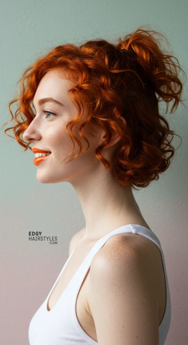 10. Curly Short Ponytail | 10 Chic Short Hair Ponytail Ideas