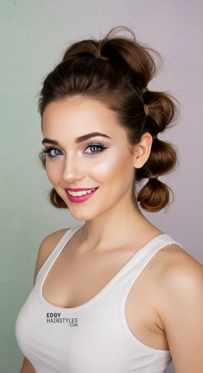 6. Bubble Ponytail | 10 Chic Short Hair Ponytail Ideas