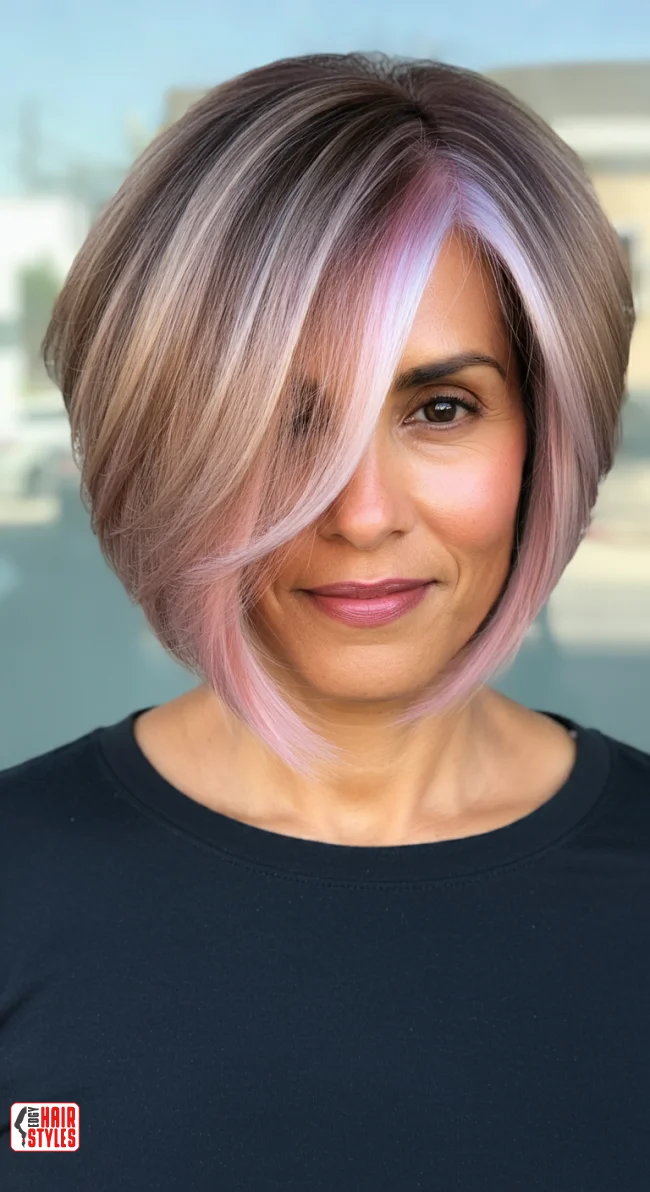 5. Asymmetrical Lob | Modern Hairstyles For Older Women