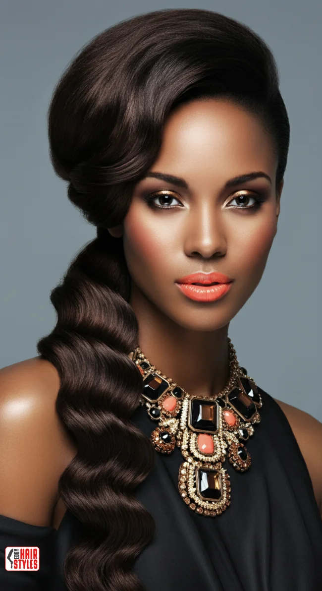 7. Side-Swept Ponytail | 10 Stunning Ponytail Hairstyles For Black Women