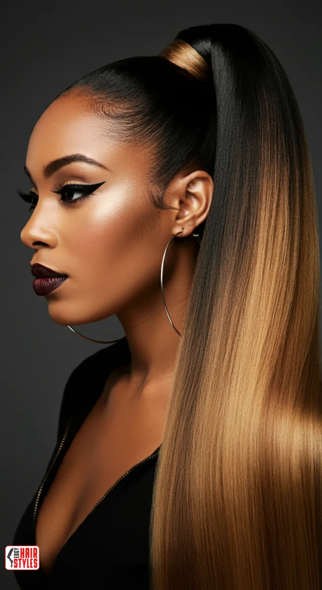 9. Colored Ponytail Extensions | 10 Stunning Ponytail Hairstyles For Black Women